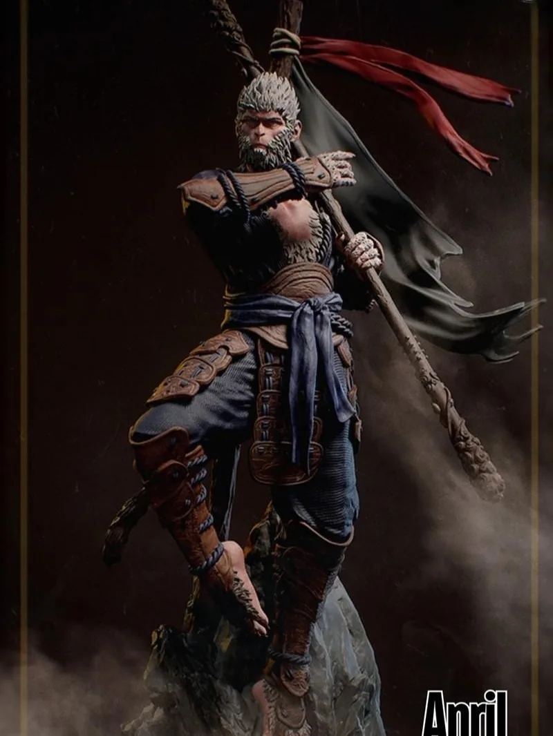 1/24 75mm Scale Resin  Assembled Model Kit Ancient Myth Wukong Fantasy Hobby Miniature Unassembled and Unpainted Diorama Toys