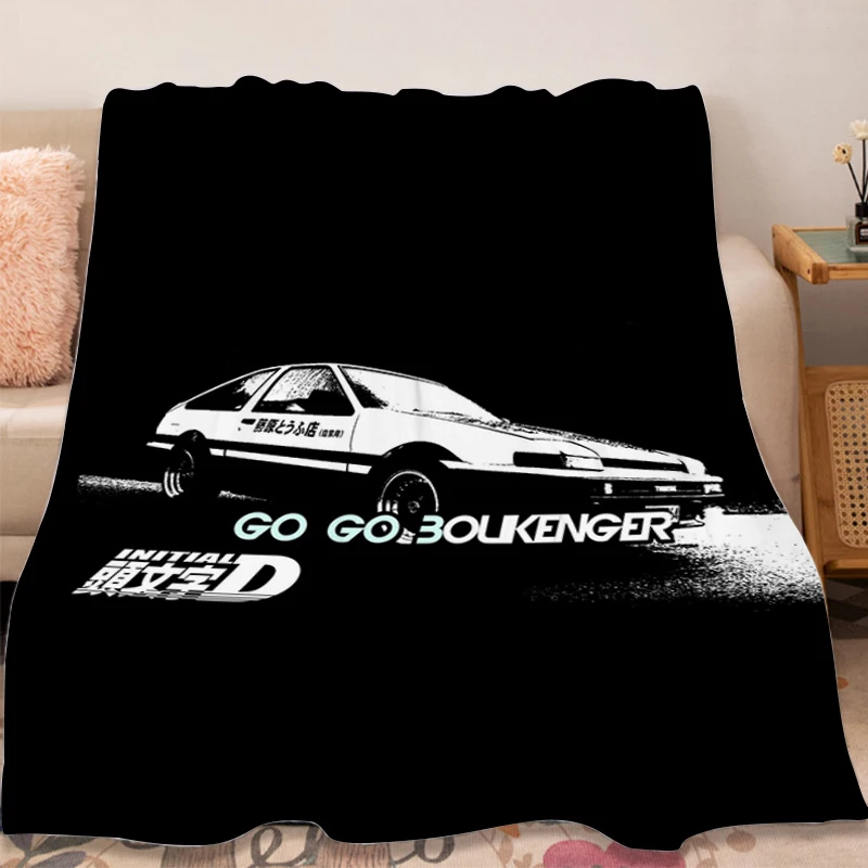 Sofa Blankets A-Initial D Winter Flannel Blanket Fluffy Soft Blankets Microfiber Bedding Warm Knee Bed Fleece Camping Blanket