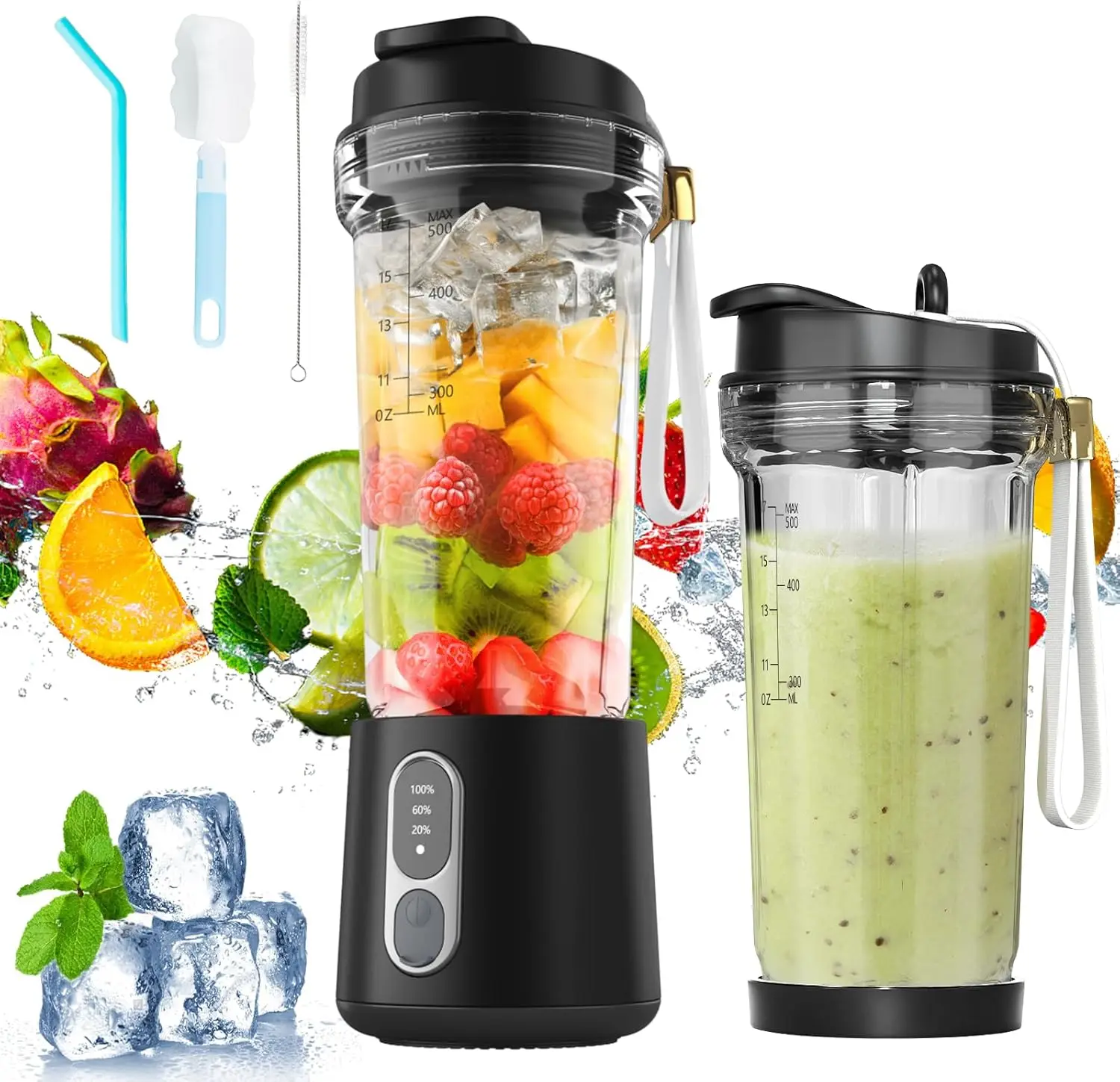 

Smoothie Blender, 300W Portable Blender For Smoothies With Sharp Blades For Excellent Blending Performance, Detachable &