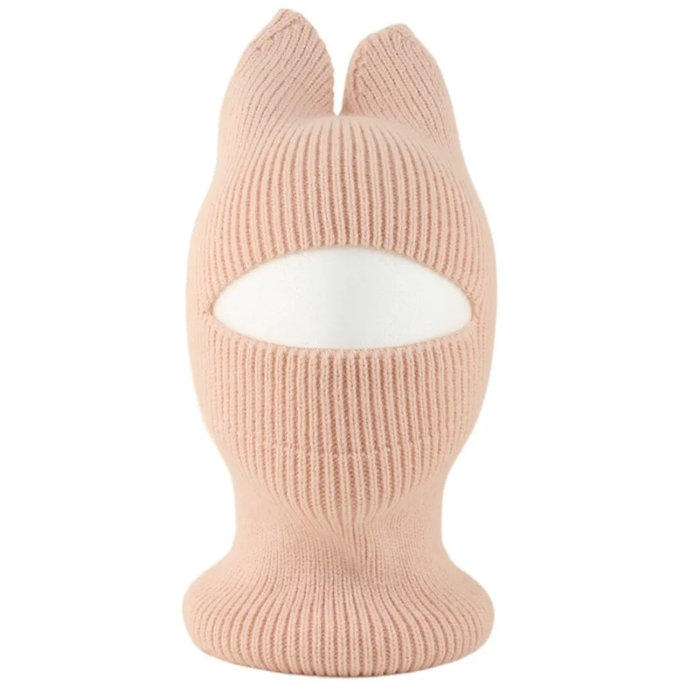 

Child Knitted Ears Protection Hat Crochet Windproof Balaclava Hat One-piece Warm Neck Protection Cap Winter