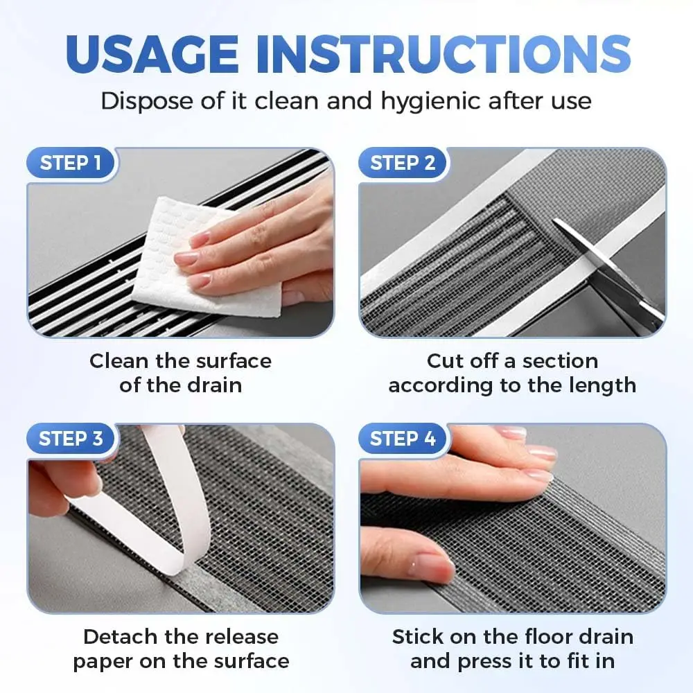 Disposable Hair Drain Stickers Customizable Mesh Hair Catcher for Bathroom Tub  Kitchen Sink Easy Install Drain Protector Filter
