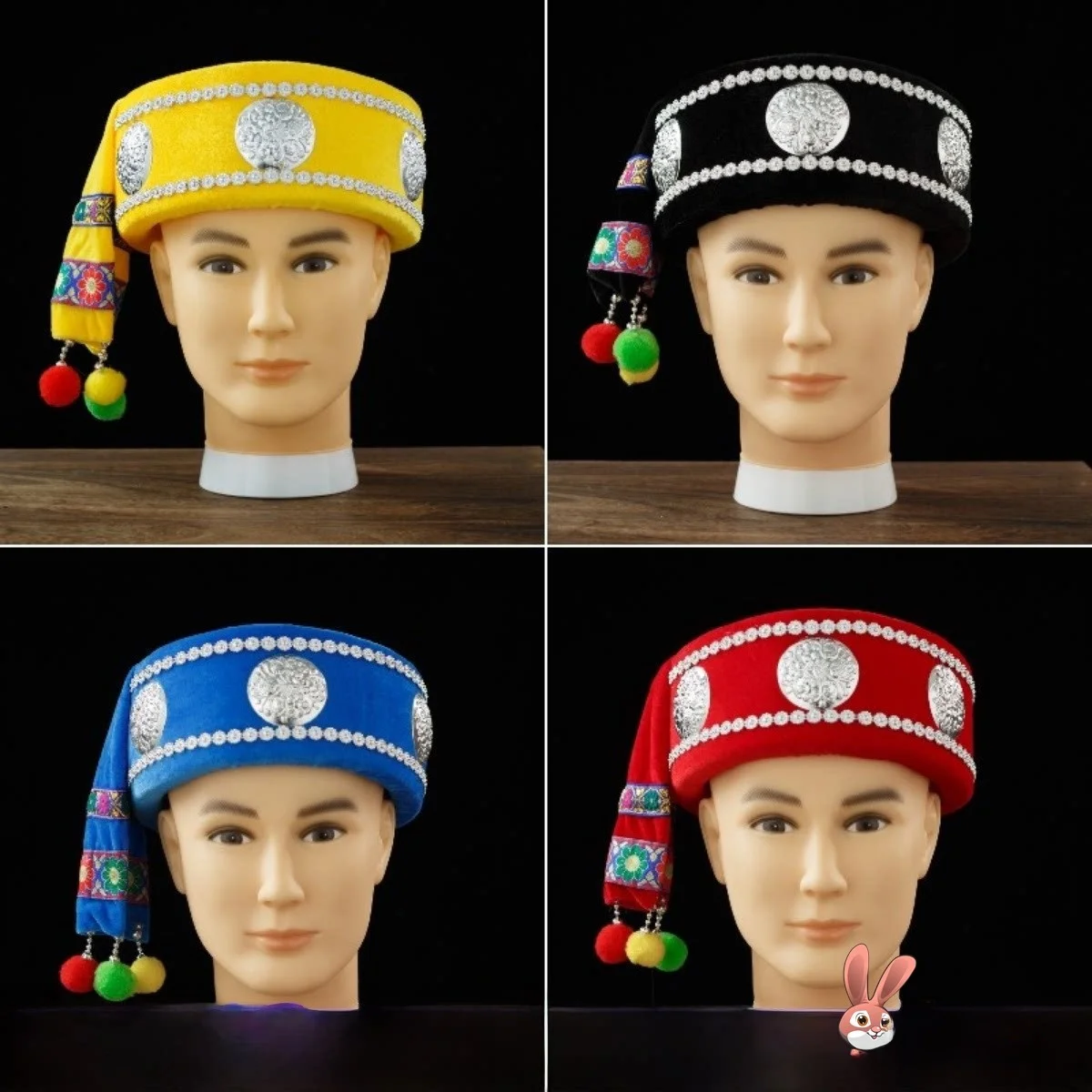 

Мужская этническая шляпа в стиле дай для фестиваля водных игр, реквизит для выступлений, сценические костюмы, для танцевальных шоу народностей Мяо, Ва, Чжуан