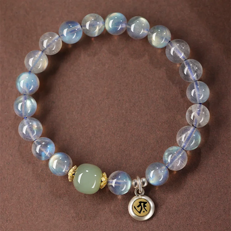 

Hetian Jade Buddha Beads Moonstone Samantabhadra Manjushri Jewelry Women'S Bracelet