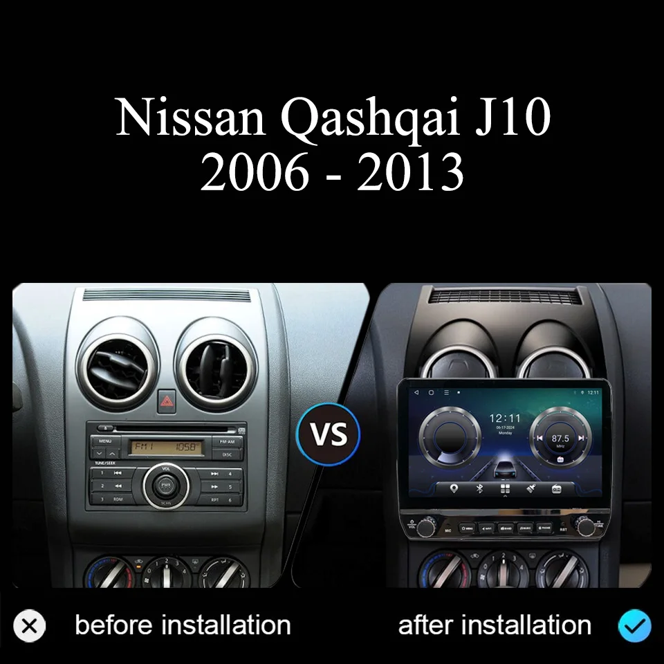 Android 14 Autoradio Multimedia PC Tablet For Nissan Qashqai J10 2006 - 2013 GPS DVD Video Music Player Car intelligent systems
