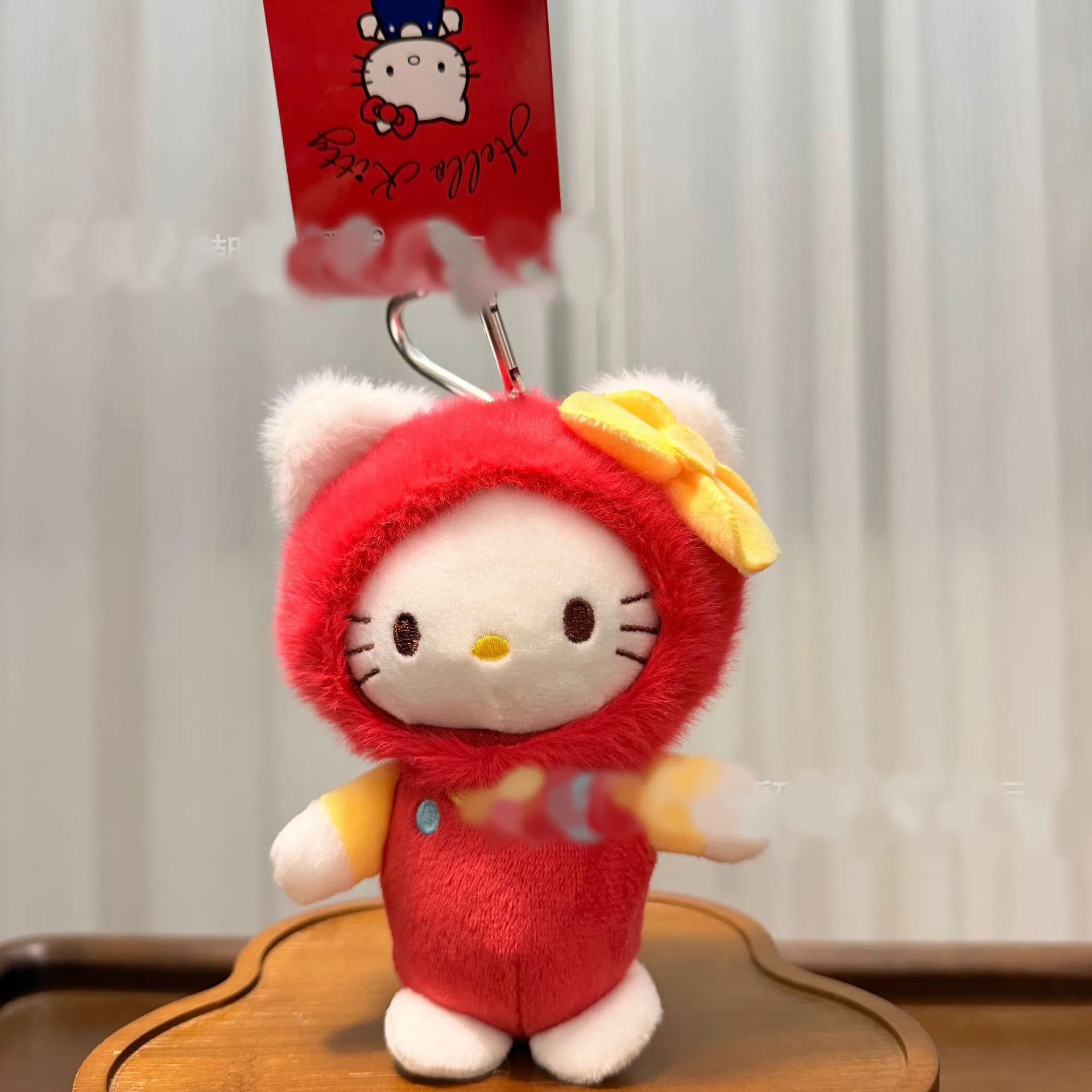 Niedlicher Hello Kitty Plüsch-Schlüsselanhänger, Stirnband, Taschenanhänger, Puppe, kleiner Anhänger, Figur, Geschenkanhänger