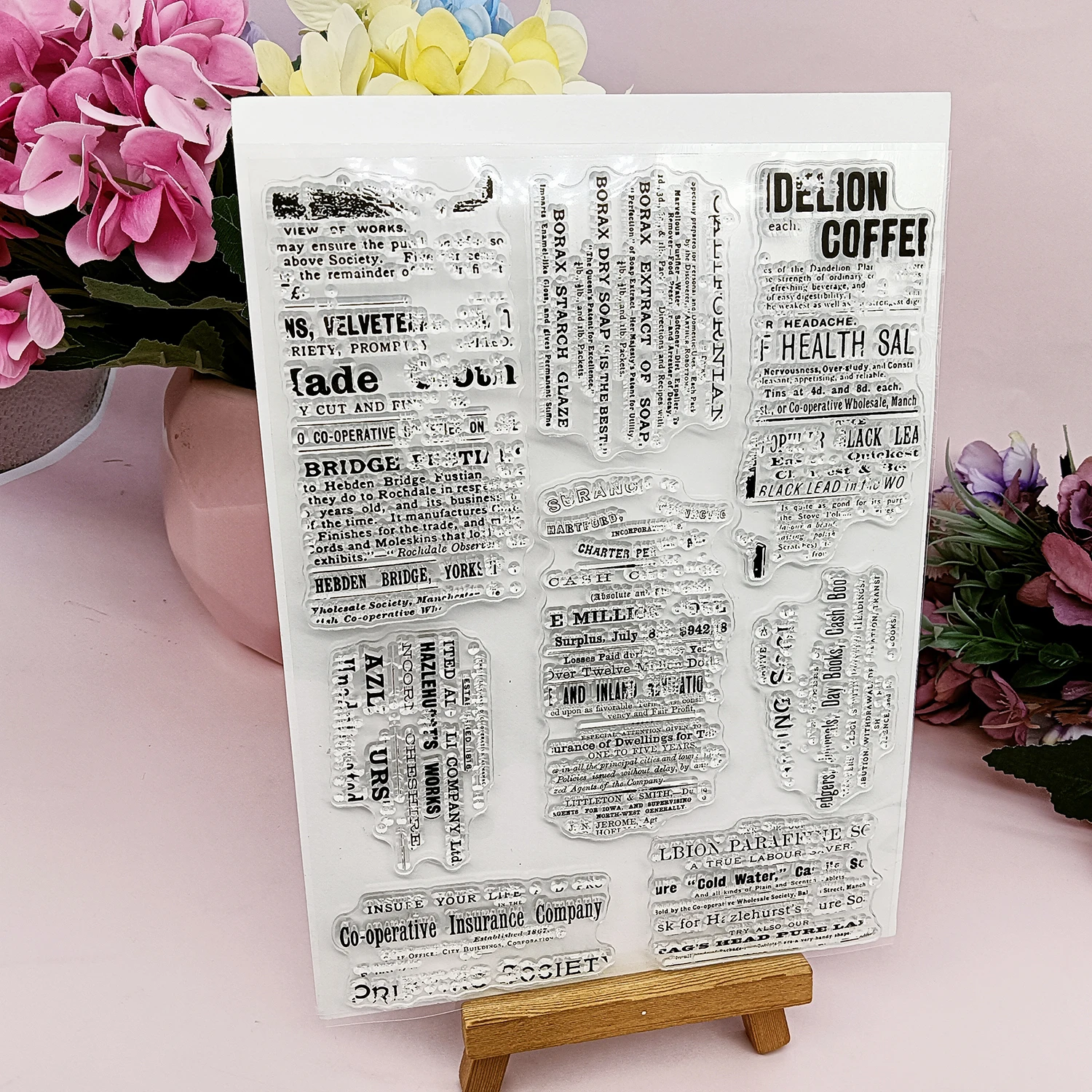 

1pc Newspaper Background Clear Stamp Silicone Clear Stamps Reusable Transparent Rubber Stamps for Paper Craft Handmade Card