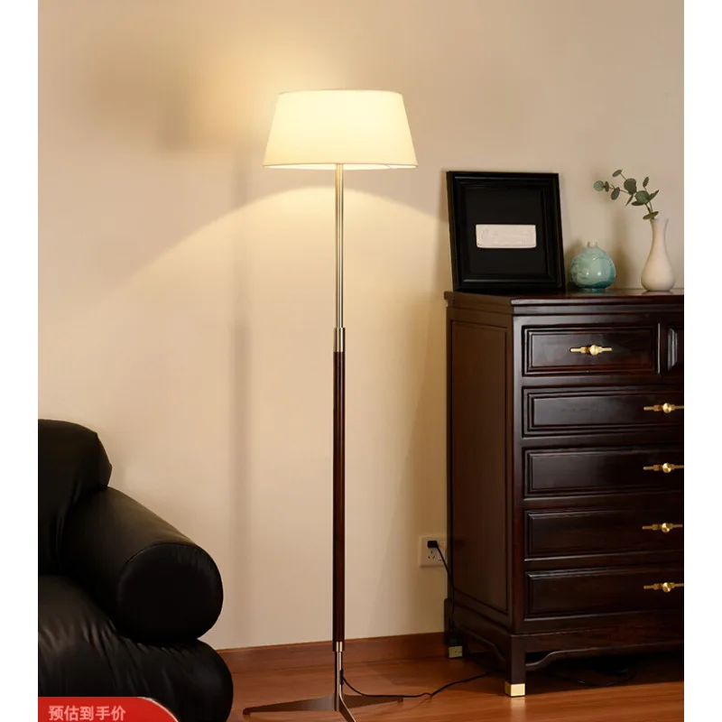 

Vintage Fabric E27 Led Floor Lamps Remote Control Dim Bedroom Bedside Lamp Ambient Lights Living Room Sofa Side Standing Light