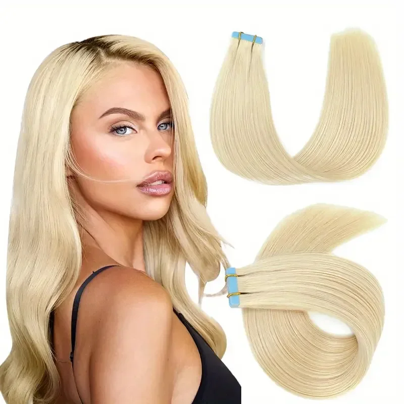 14/20in Ugeat Tape in Hair Extensions Human Hair Real Natural Brazilian Remy Hair Straight Seamless Skin Weft for Women Balayage