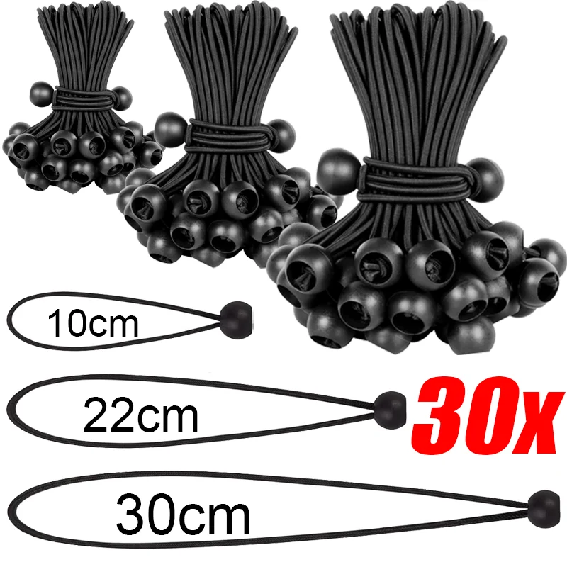 Elastic Ball Rope Heavy Duty Tarp Tie Down Bungee Cords Awning Canopy Tent Fixing Holding Wire Loop Strap for Outdoor Camping
