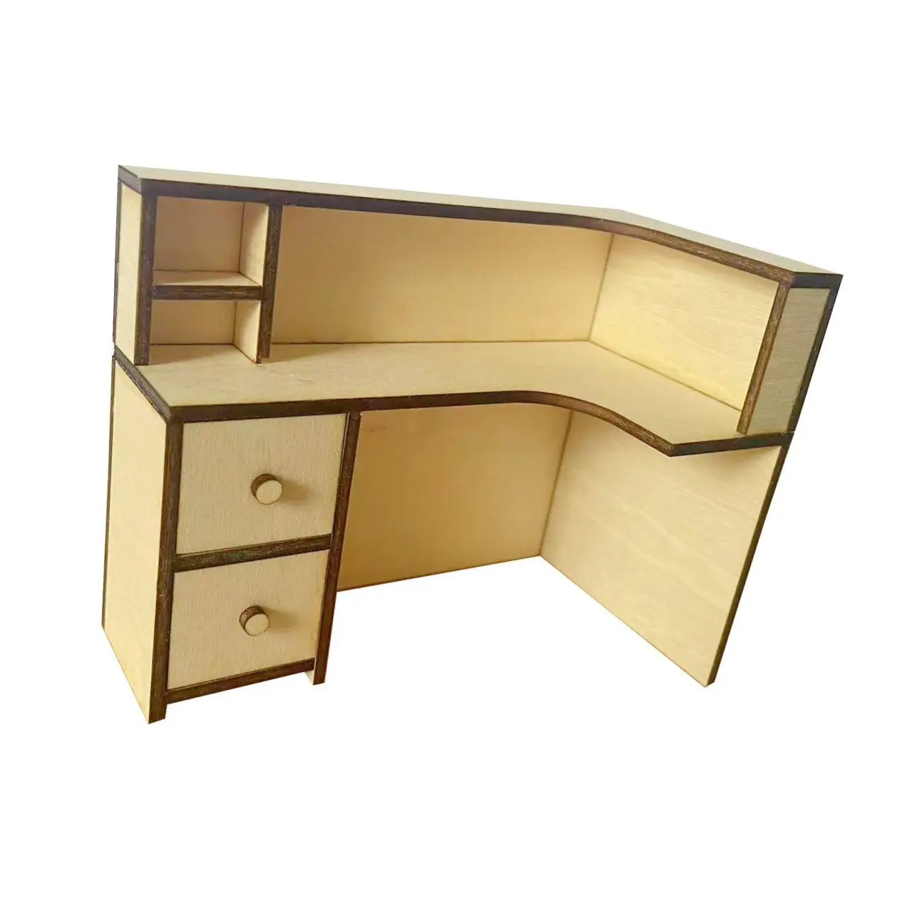 Scaffale portaoggetti in scala 1:12 con cassetto Artigianato Home Office Scrivania Scaffale per casa delle bambole per giochi di ruolo con vetrina micro paesaggistica