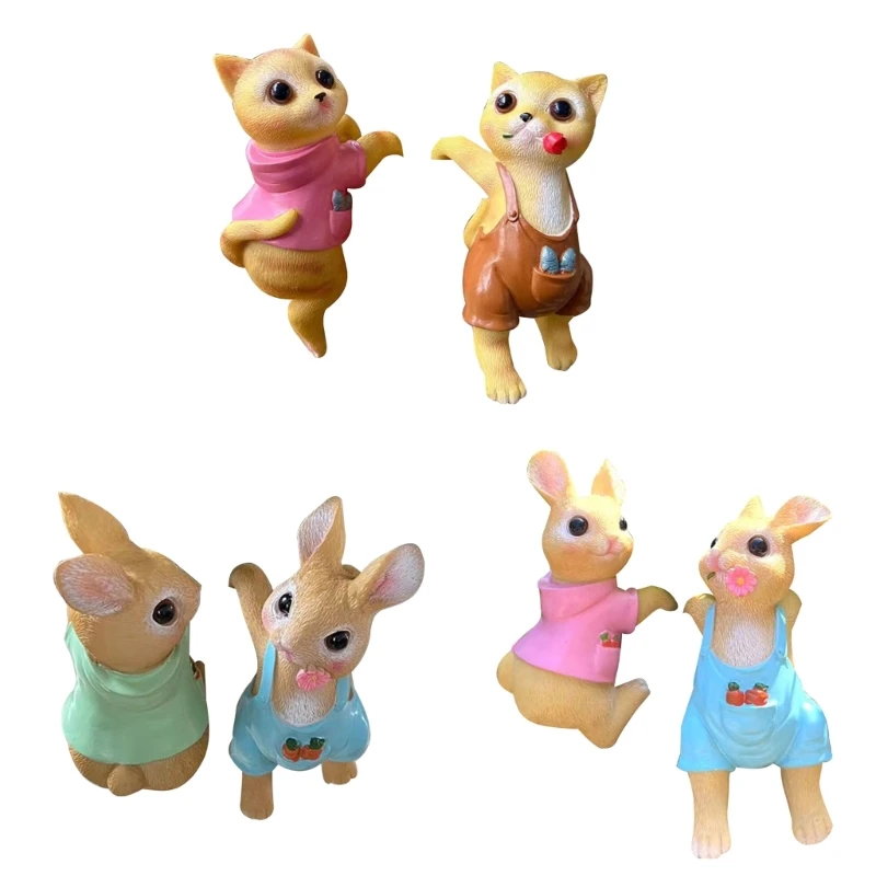

2Pcs Hanging Rabbits Garden Statues Rabbits Sculpture Outdoor Hanging Drop shipping