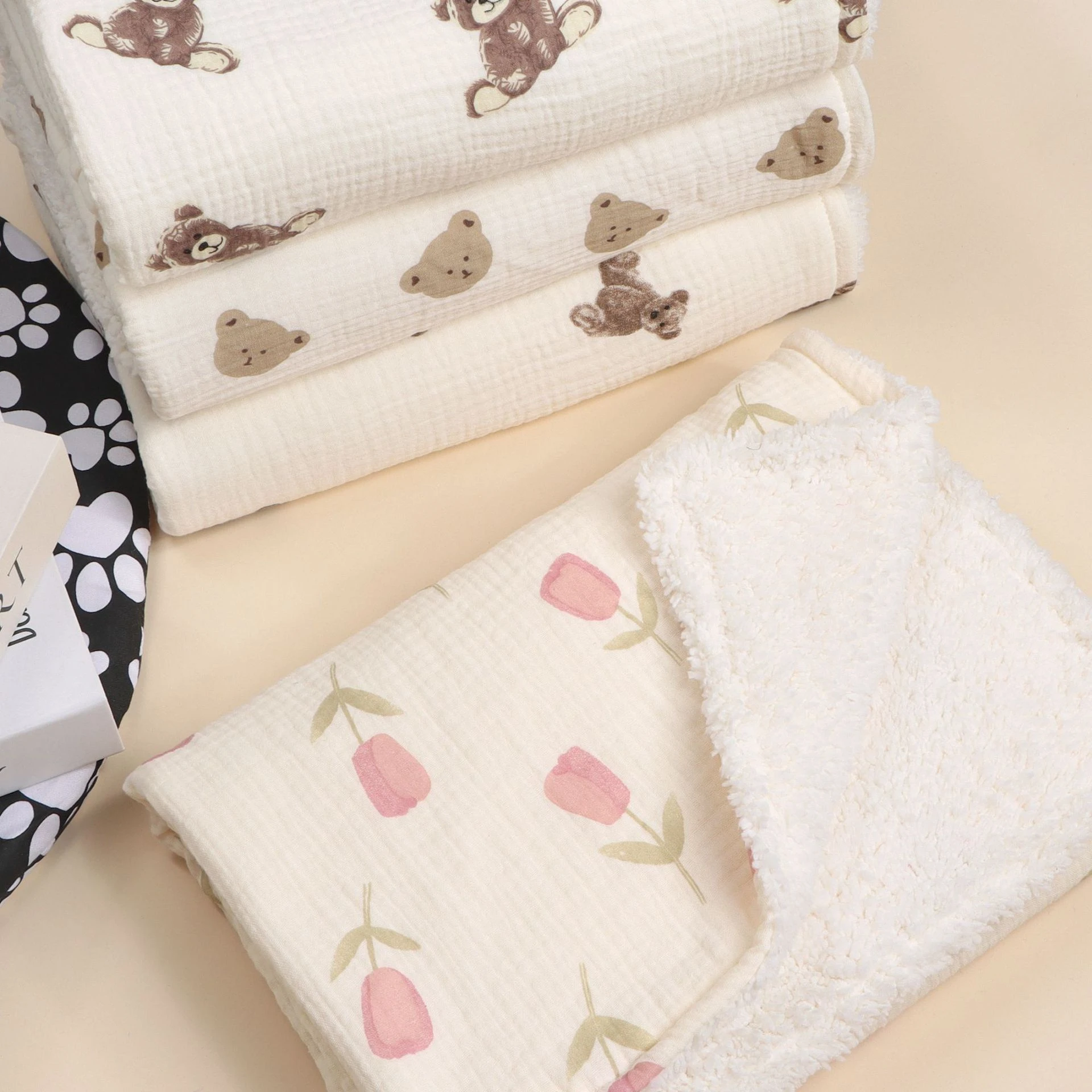 New Winter Baby Velvet Gauze Blanket Bath Cloth Towel Kids Nap Blankets Wrap Nursery Receiving Blanket Outdoor for Boys Girls