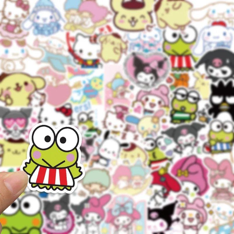 50Pcs Sanrio Hello Kitty Cinnamoroll Kuromi Pochacco Graffiti Stickers Diy Laptop Guitar Waterproof Stickers Ins Gift For Girls