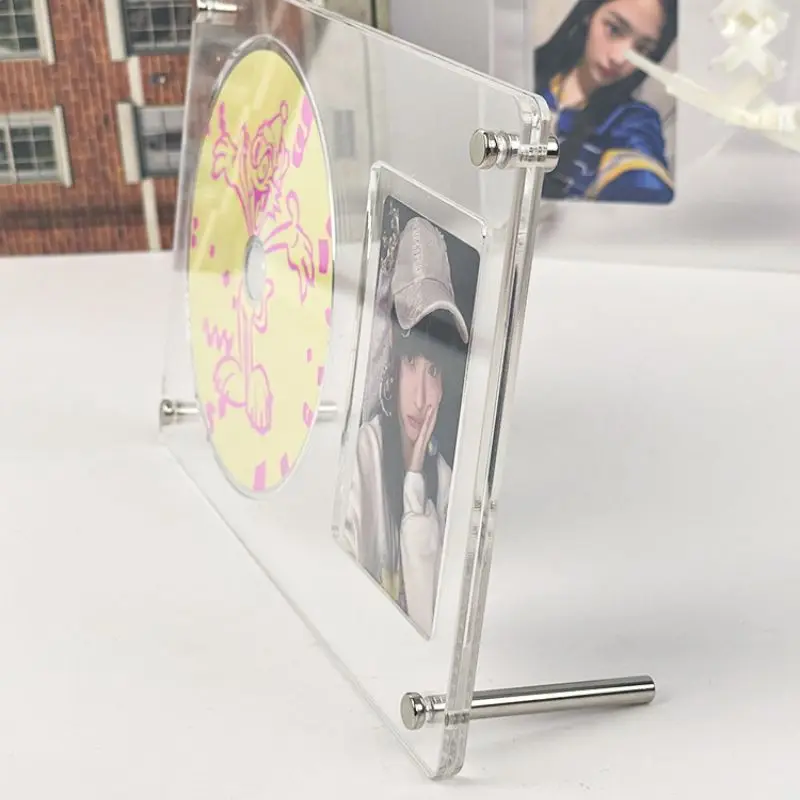 Trasparente Picture CD Frame Poster Holder acrilico Cute Idol Photo Protective Photo Album Frame espositore magnetico per Poster