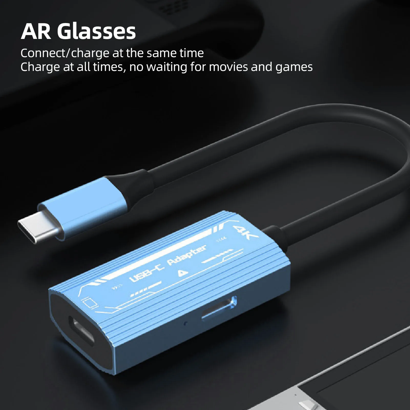 محول USB C إلى AR Smart Glasses 100W PD3.0 شحن مستقر لأجهزة العرض والنظارات