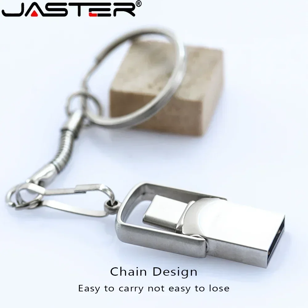 Portable Mini OTG For Mobile Phone USB 2.0 Flash Drive Free Custom Logo Pen Drive TYPE-C Memory Stick 64GB With Key Chain U Disk