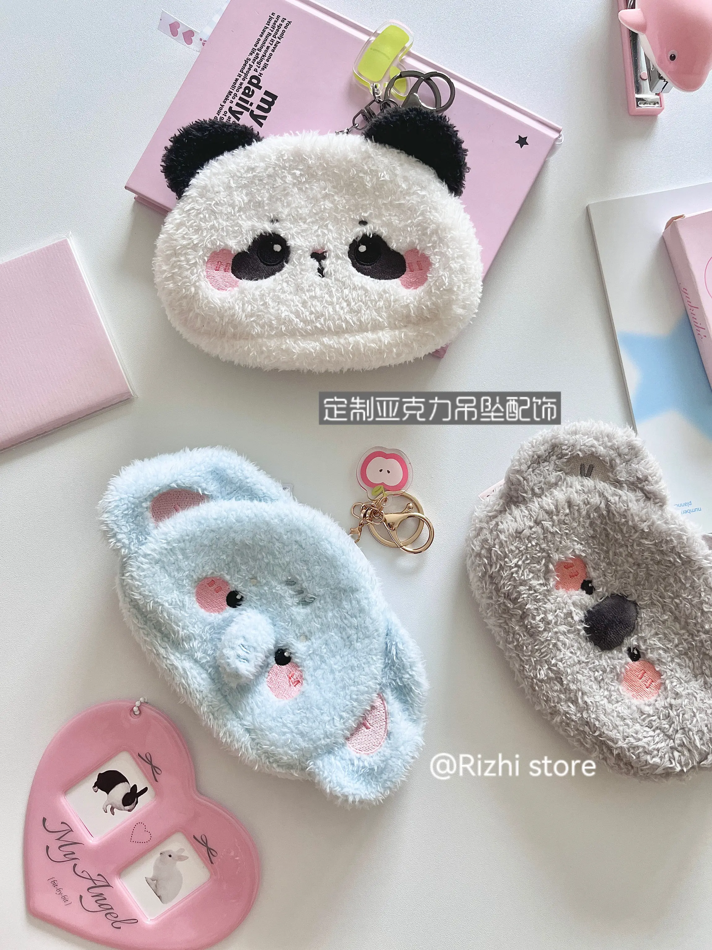 Japanese Cute Plush Animal Change Bags Female Mini Cute Earphone Bag Girl Card Bag Portable Storage Bags for Women