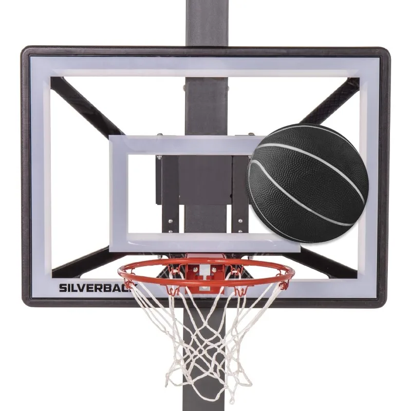 Junior Youth 33" Basketball Hoop with Lock ‘n Rock Mounting Technology Mounts to Round and Vertical Poles, Black (B84