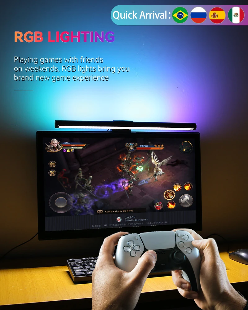Stepless escurecimento led lâmpadas de mesa para computador monitor luzes barra usb luz leitura monitor lâmpada backlight screenbar luz do escritório