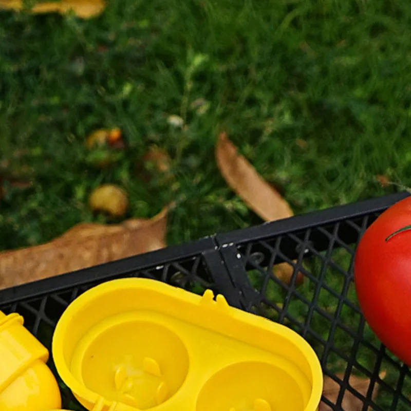 New Household Egg Storage Box Egg Box Camping Egg Holder Container Kitchen Organizer Yellow 2-compartment Travel Accessories