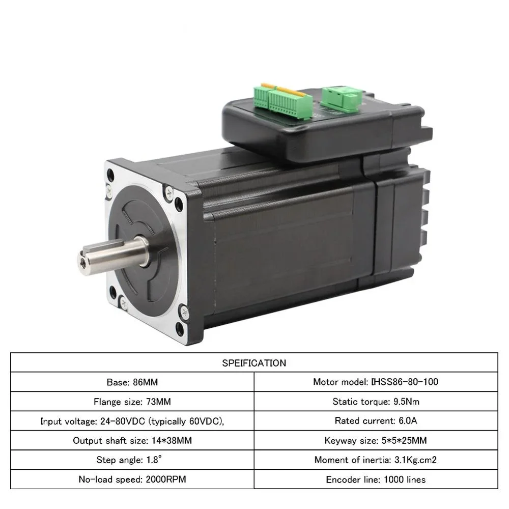 NEW ARRIVAL! JMC Nema34 9.8Nm 6.0A Integrated Closed Loop Stepper Easy Servo Motor & Driver 80V for CNC Router Machine Kits