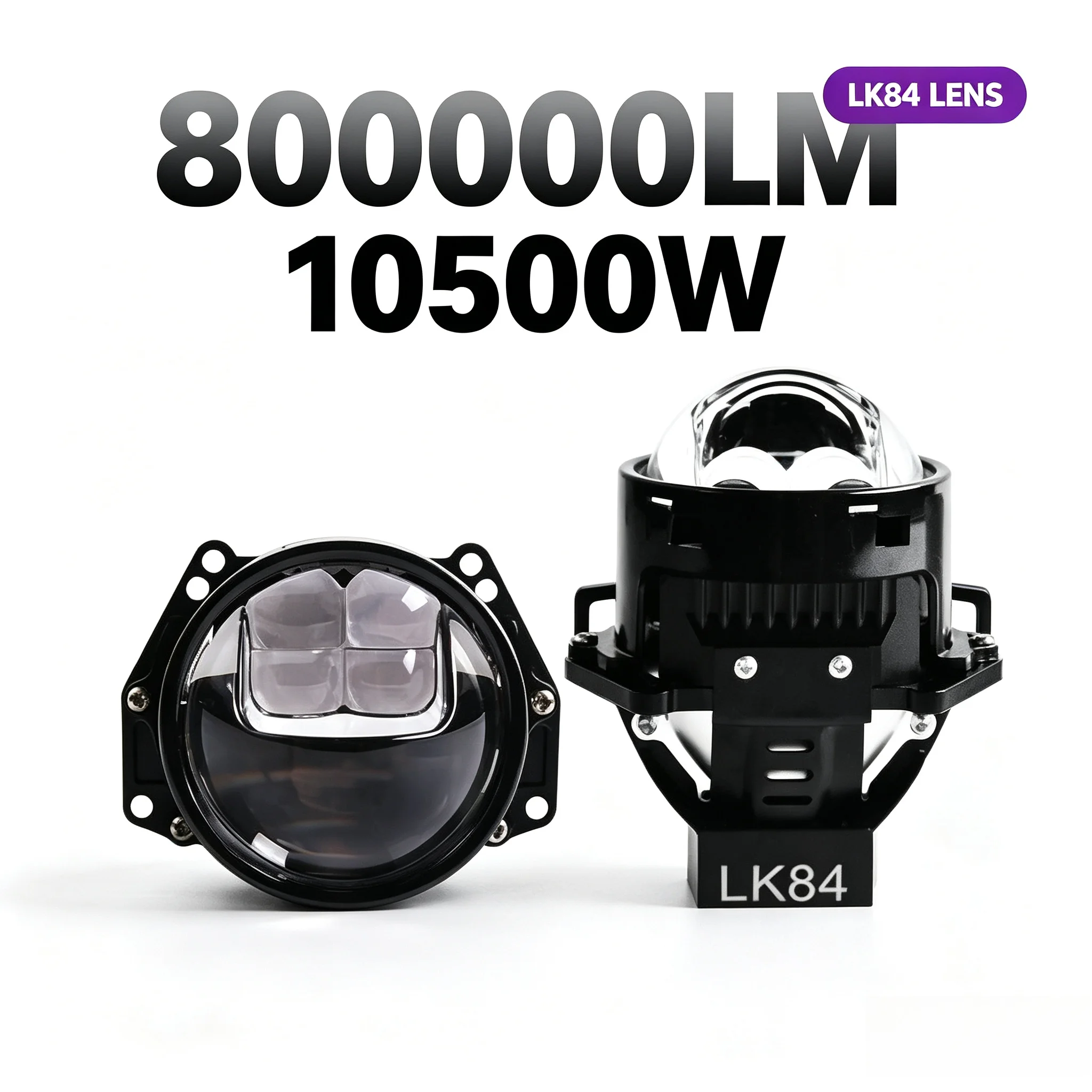 NXY LK8 LED Headlight Projector Lens Direct Reflect Beam Hi Lo Beam Upgrade Square Round Design High Brightness Car Lamp 12V