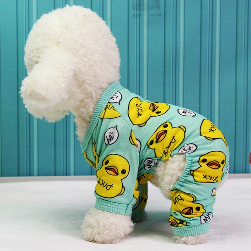 Pet Dog Clothes Soft Puppy Pajamas Printing Outfits Pet Clothing for Small Dogs t shirts Spring Yorkies Chihuahua Clothes 1d30