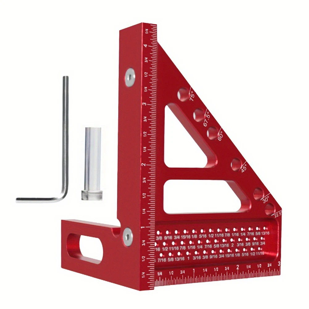 Woodworking Miter Triangular Ruler Aluminum Alloy Square Protractor Imperial Herramientas Power Tool Sets Taladros