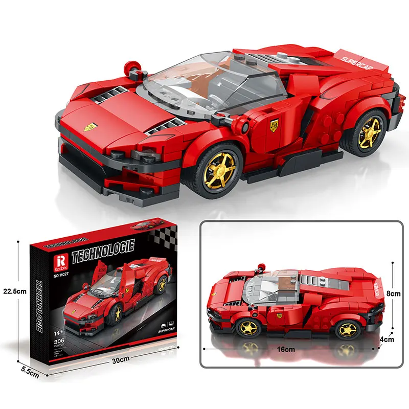 New Ferra Daytona SP3 Model Sports Car Building Blocks Technical Racing Vehicle Supercar Set Bricks DIY Toys For Kids Gifts