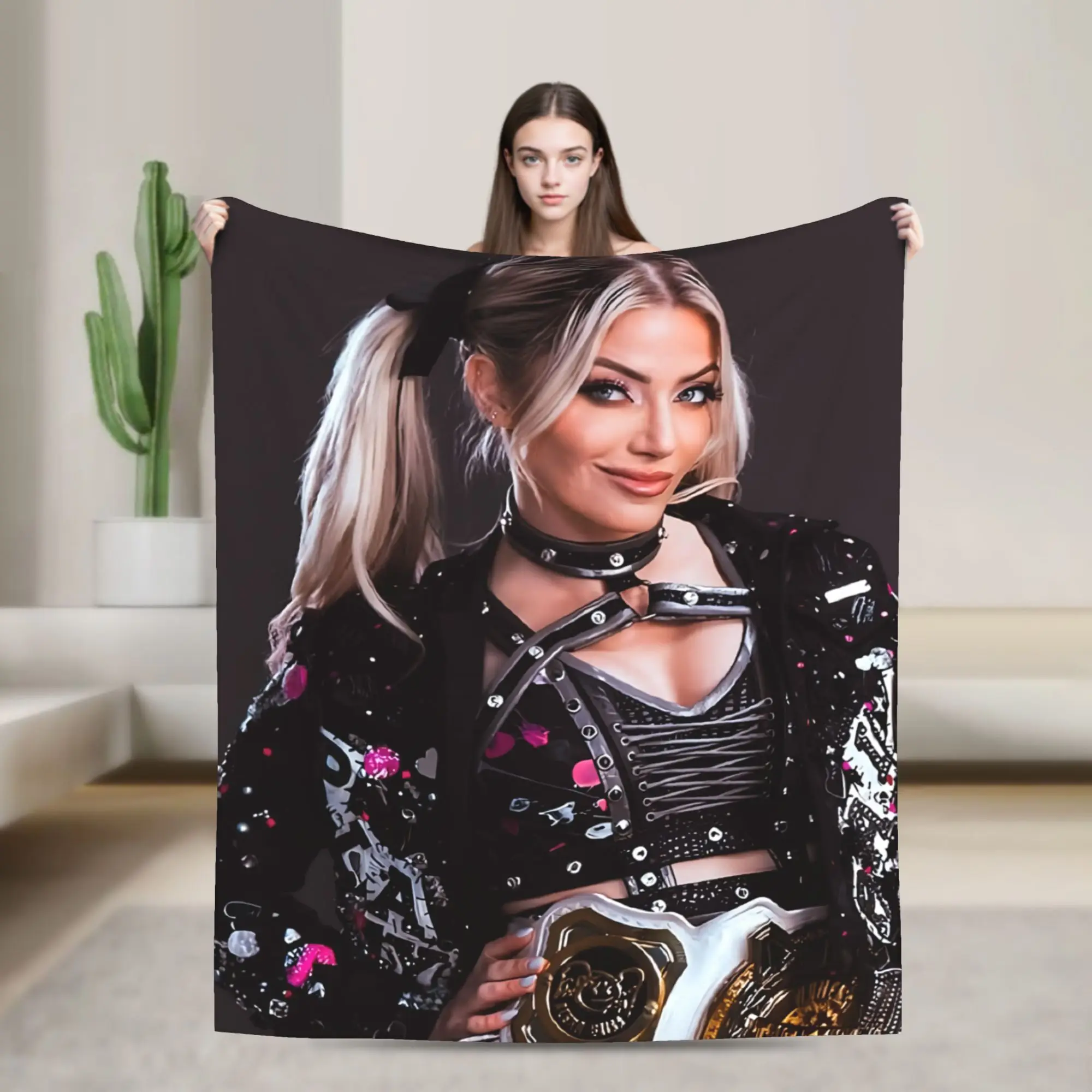 A-Alexa Bliss Throw Blanket for Couch Wrestler  Soft Fuzzy Plush Blanket 50x60 Inch Multi-size Bedspread for All Seasons