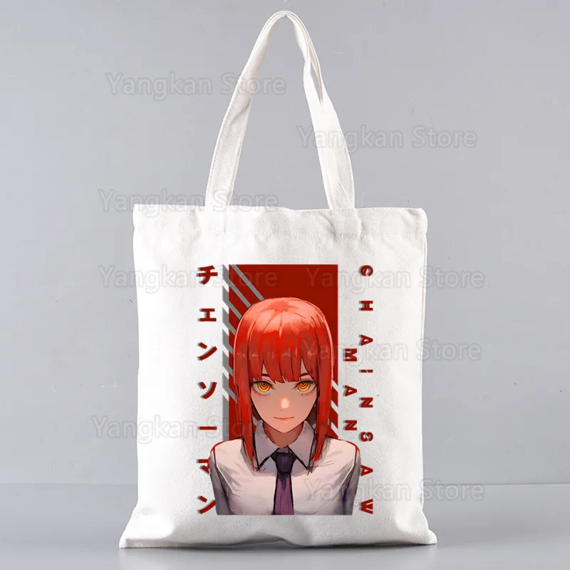 

Makima Shopper Bags Resuable Tote Bag Harajuku Large Capacity Shopping Bag