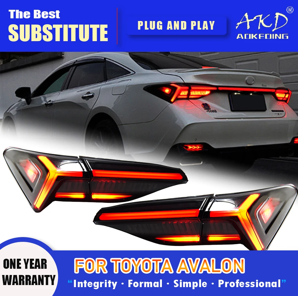 

Задний фонарь AKD для Toyota Avalon, светодиодный задний фонарь 2018-2023, задний противотуманный тормозной сигнал Avalon, автомобильные аксессуары