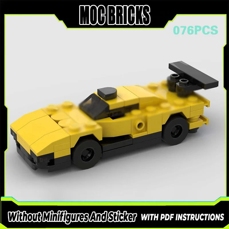 

Гоночная модель автомобиля Speed Racing Car MOC, желтый гоночный автомобиль GT1, модульный конструктор, технологичный подарок, праздничный набор для сборки, детские игрушки