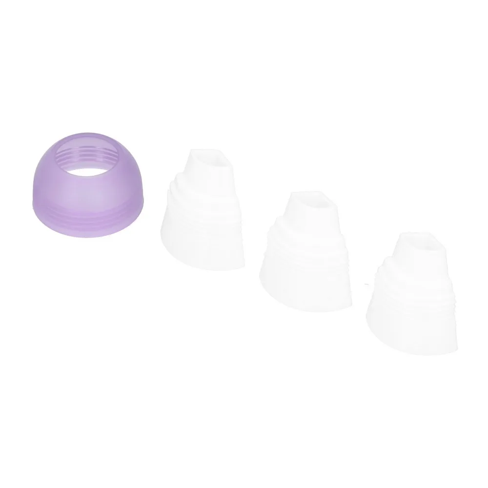 Food Grade PP Cake Decorating Tips Set Extrusion Type Smooth Edge Russian Nozzle Converter Lightweight 3 Color Swirl Feature