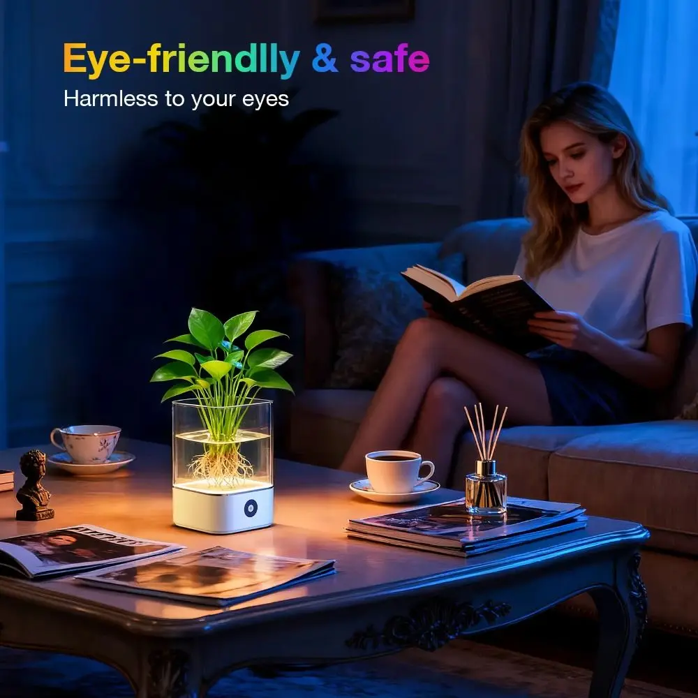 Colorful Crystal Aquarium Night Light Color Changing Nightstand Salt Lamp Dimmable Multifunctional Hydroponic USB Powered Lamp