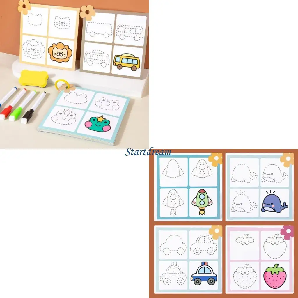 Toddler Pen Control Training Book Drawing Educational Tool for Kindergarten K92C