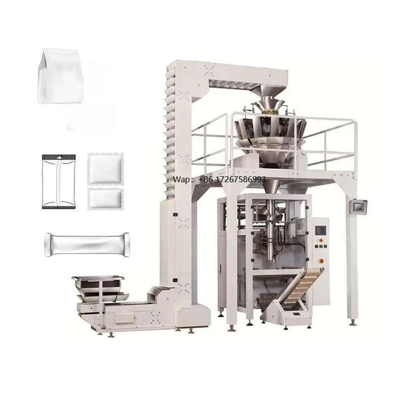 التلقائي حقيبة عمودية الحقيبة وزنها نفخة هش الذرة الكسافا بلانتين وجبة خفيفة الموز رقائق البطاطس آلة التعبئة #1