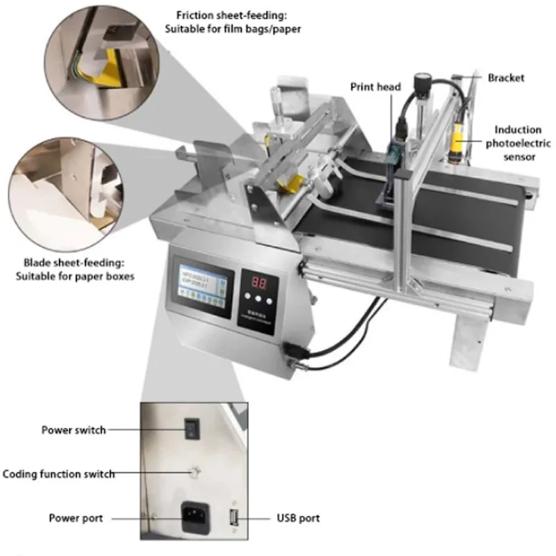 30m/min Automatic Pagination Inkjet Printer with Conveyor Belt - Printing on Plastic Bags/ Cardboard Boxes Customized