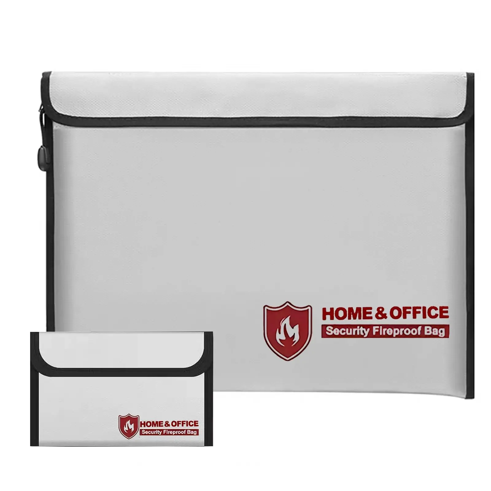 

Fireproof Waterproof Document Bag 1800°F（1000℃）for Cash/Documents with Locking Zipper, Important Document Organizer Pouch