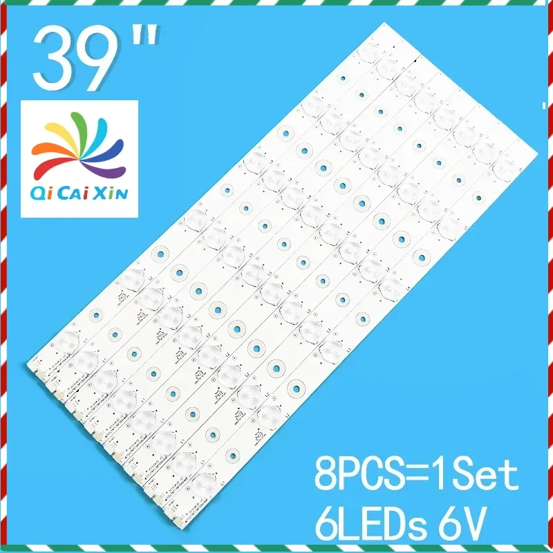 

New 8PCS/lot 6LEDs 6V 380mm for TCL 39" LCD TV backlight strip TCL(TMT)39F3300-8*6 4C-LB3906-YH2