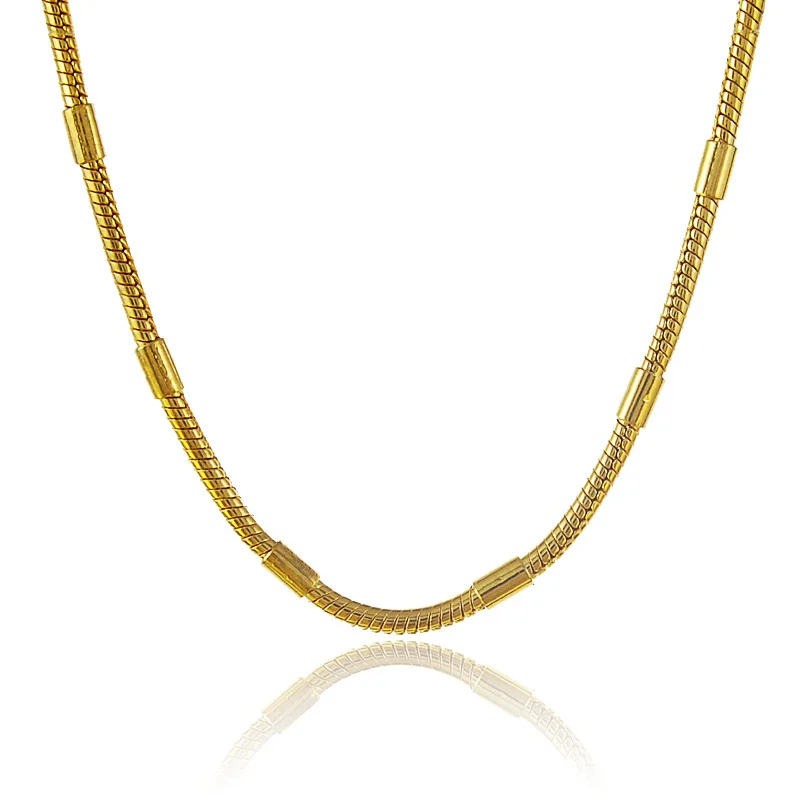 

Женское ожерелье из змеиной кости, золото 24 карата AU999 — облегающее шею гладкое прикосновение, идеальный выбор для подарка или ношения