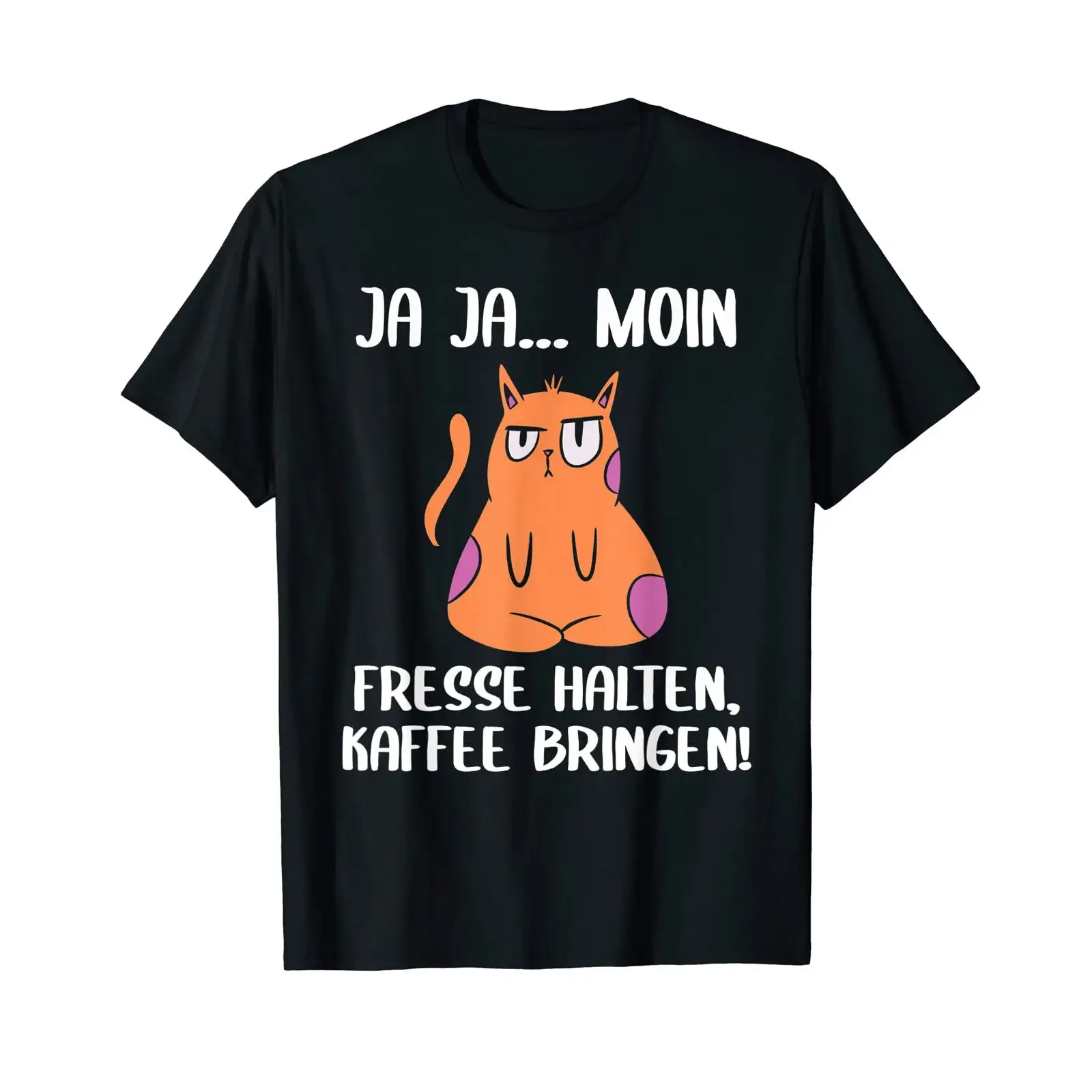 Camiseta Ja Moin Fresse Halten Kaffee, Negra, Vintage, Lavada, Cómoda, Ligeramente de Diseño, Transpirable, Unisex