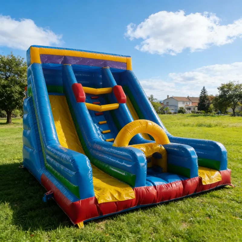 Commercial Grade Dual Lane Inflatable Slide Climbing Wall Bouncy Castle Combo Obstacle Course for Kids Adults Party Rental Use