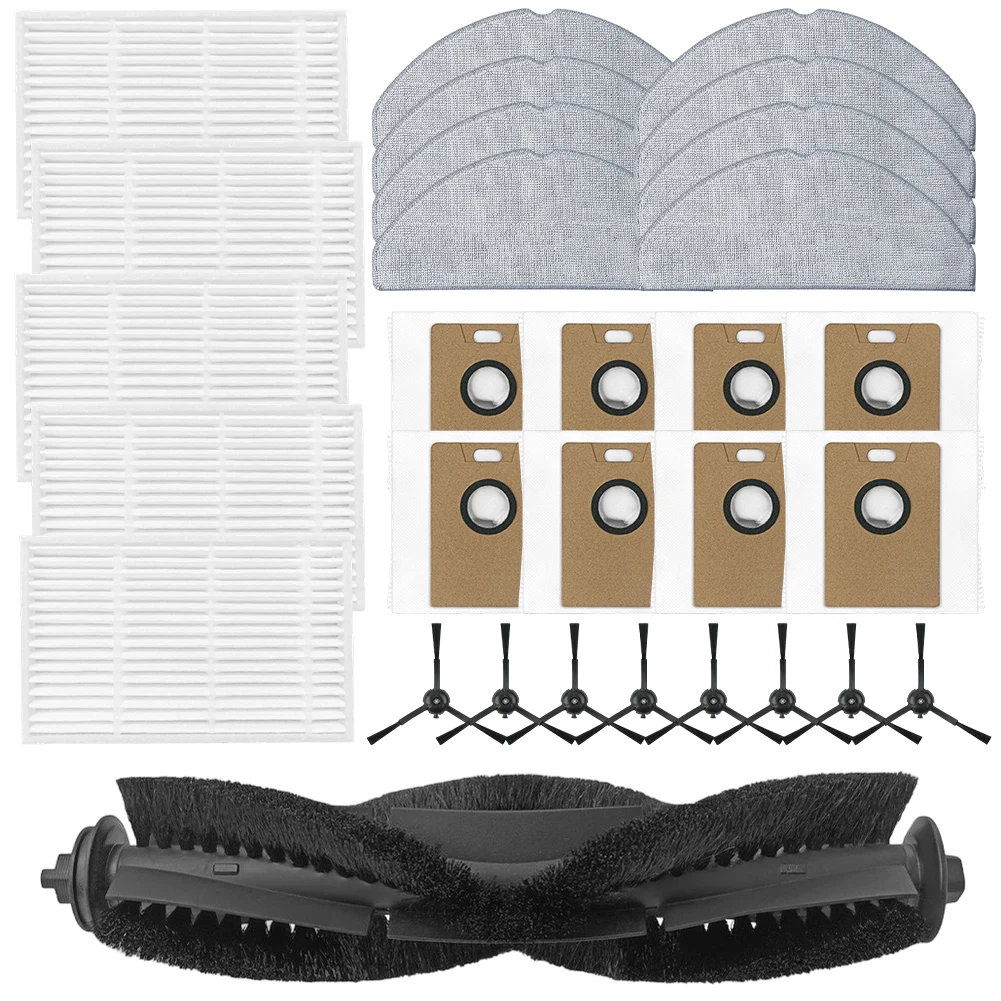 Replacement Kit For Vyzzle E20 Libhof= VCWD-L9633 Roller Brush Filter Dust Bag Mop Cloth Side Brush Set Home Cleaning Tools