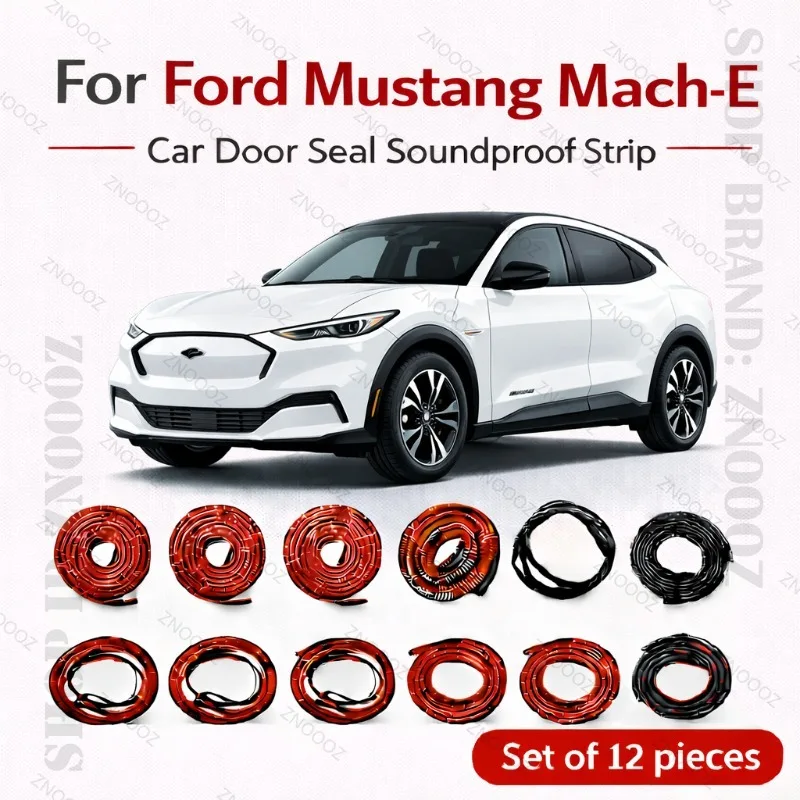

For Ford Mustang Mach-E Car Door Seal Strip Rubber Double Layer Soundproof Dustproof Waterproof Door Weatherstrip 12PCS Set