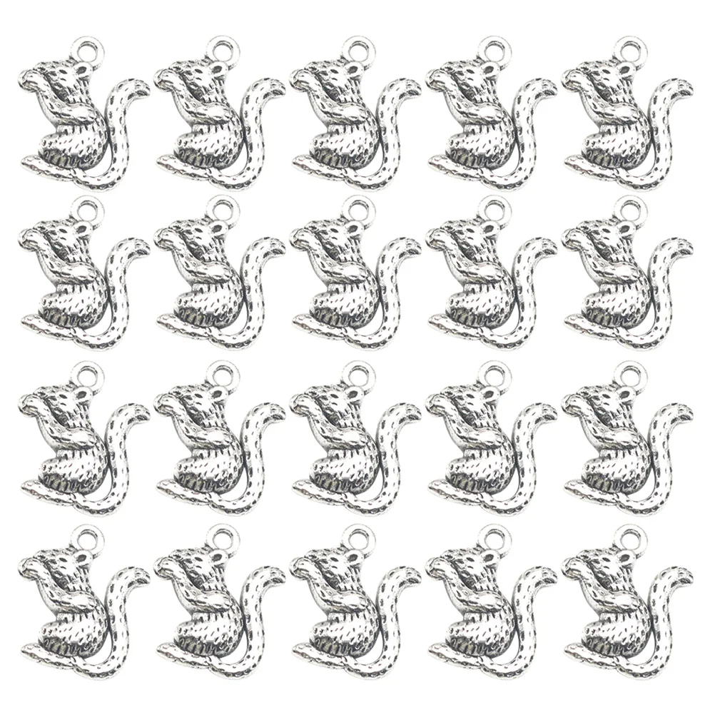 

20 Pcs Squirrel Pendant Alloy Charm DIY Charms Jewelry Making Pendants Double Sided