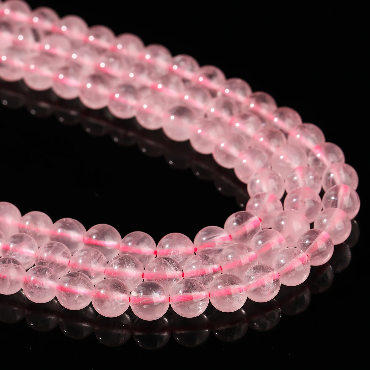 Natural Stone Rose Quartz Bead Round Loose Spacer Bead for Jewelry Making DIY Bracelet Necklace Accessory Wholesale 4 6 8 10mm