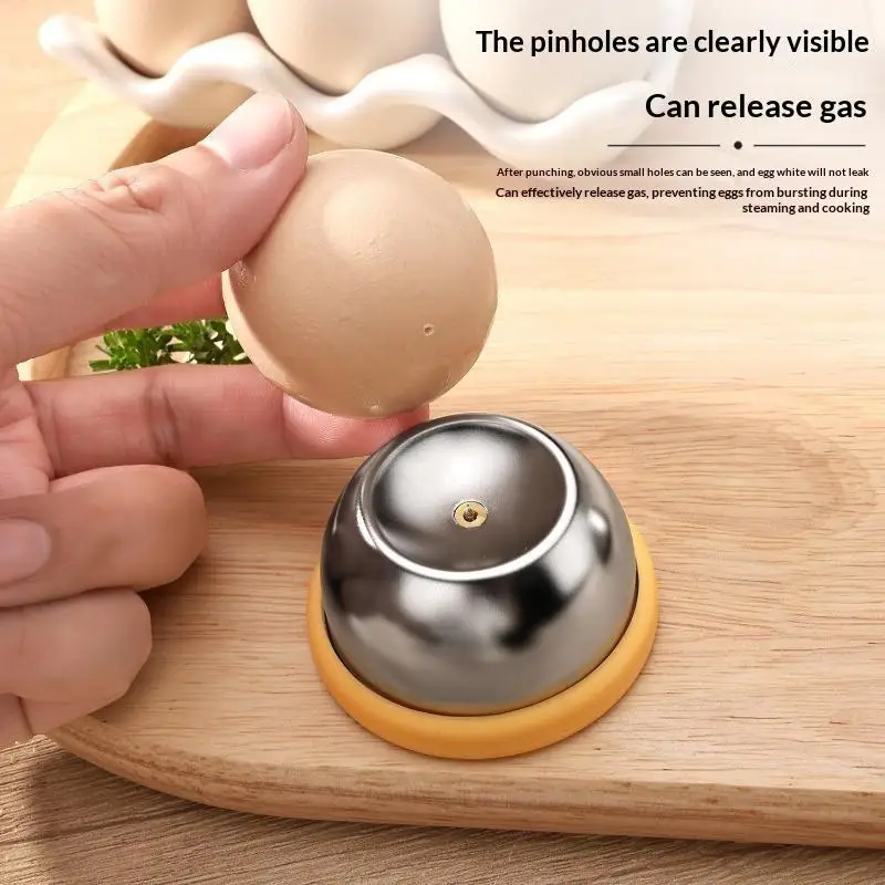 1Pcs Stainless Steel Egg Puncher With Sharp Durable Pin Prevents Egg Cracking When Boiling For Home Kitchen Breakfast Cooking
