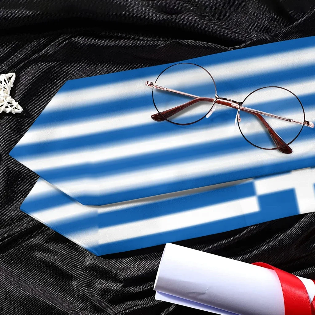 Abschluss Schärpe Griechenland Flagge cool griechischen Schal Schal gestohlen Saphirblau mit Streifen Junggesellen kleid Zubehör Band 180*14cm