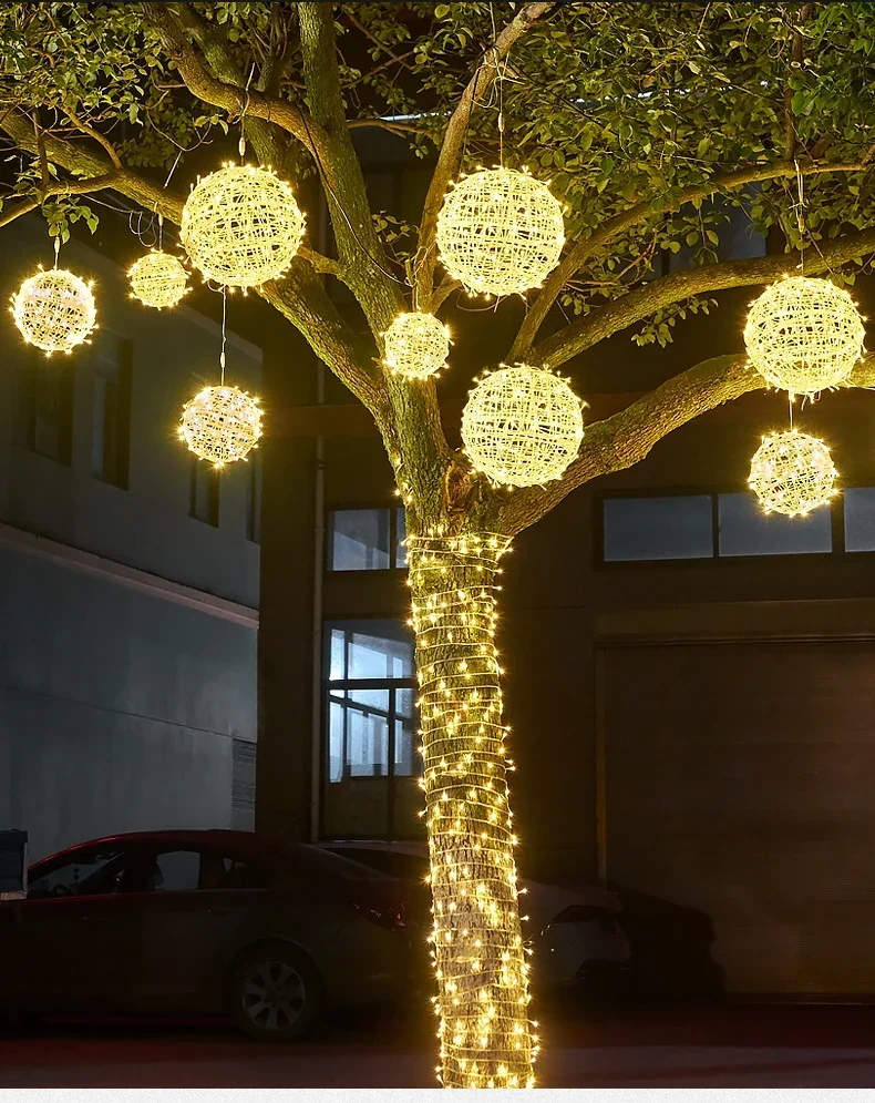 Colorful Flashing Lights, String Lights, Starry Sky Lights, Outdoor Waterproof Landscape Hanging Tree Vine Ball Lights